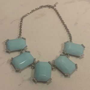 Banana Republic Pale Turquoise Stones with Pave Corners Statement Necklace